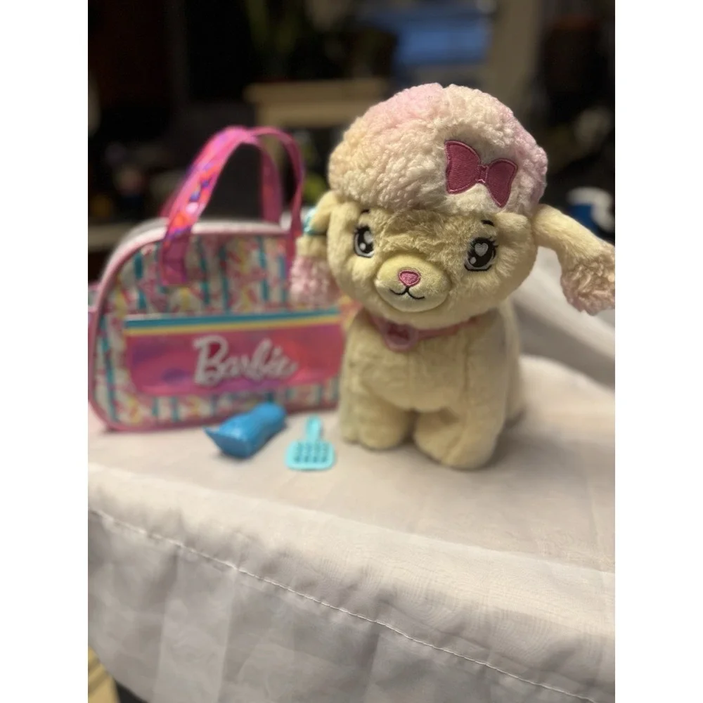 Barbie Plush Toy‎ Playset,Hairdresser Stuffed poodle lights up 2/6 Accessories
